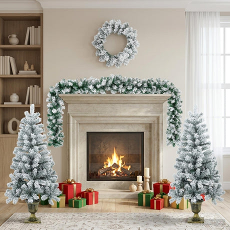 Vidaxl mini-kerstbomenset 120 cm pvc groen en wit