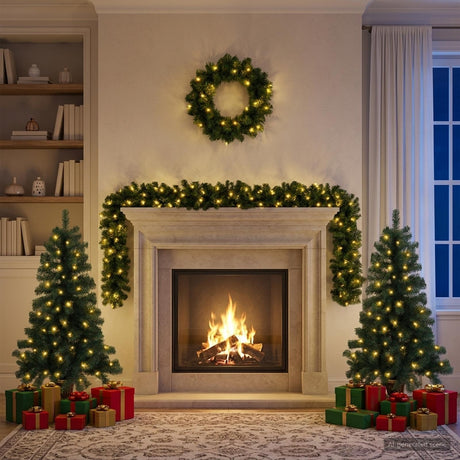 Vidaxl mini-kerstbomenset 120 cm 275 led's warmwit pvc groen