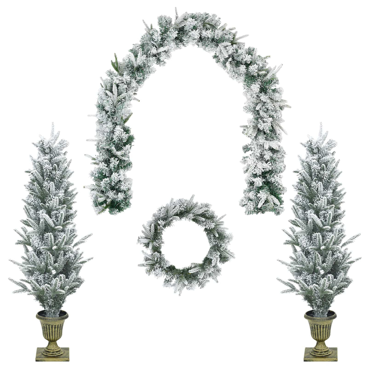 Vidaxl mini kerstboom 120 cm pvc en pe groen en wit