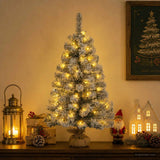 Vidaxl mini kerstboom 45 cm 25 led's warmwit pvc groen en wit
