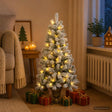 Vidaxl mini kerstboom besneeuwd 120 cm 100 led's warmwit pvc