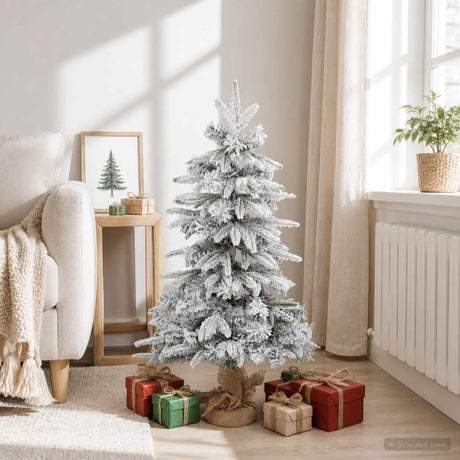 Vidaxl mini kerstboom 90 cm pvc en pe groen en wit