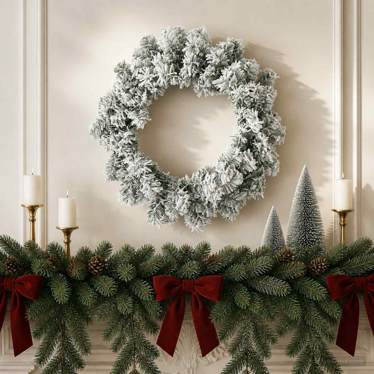 Vidaxl kerstkrans wit ø 30 cm pvc