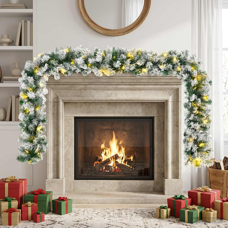 Vidaxl kerstkrans groen en wit 270 cm pvc 50 led's