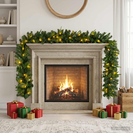 Vidaxl kerstkrans groen 270 cm pvc en pe 50 led's
