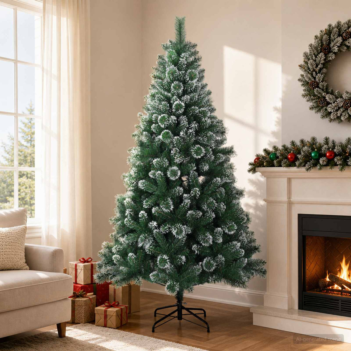 Vidaxl kunstkerstboom 180 cm pvc en metaal groen