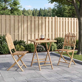 Vidaxl vouwbare tuin eetset 3 st naturel bamboe