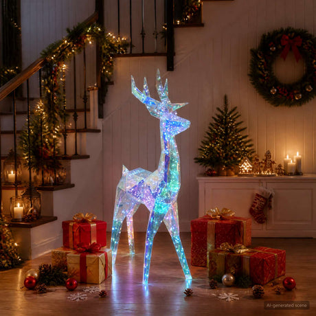Vidaxl prismatisch iriserend led-rendier meerkleurig 48 x 19 x 86 cm