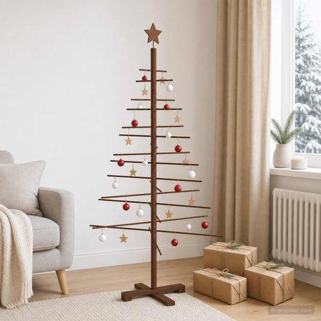 Vidaxl houten kerstboom 150 cm bamboe en massief grenenhout