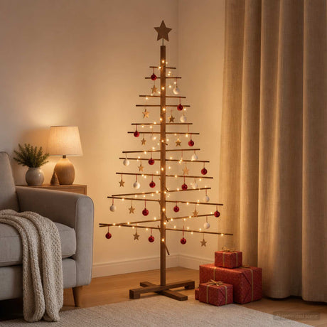Vidaxl houten kerstboom 150 cm bamboe en massief grenenhout