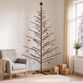 Vidaxl houten kerstboom 240 cm bamboe en massief grenenhout