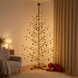 Vidaxl houten kerstboom 240 cm bamboe en massief grenenhout