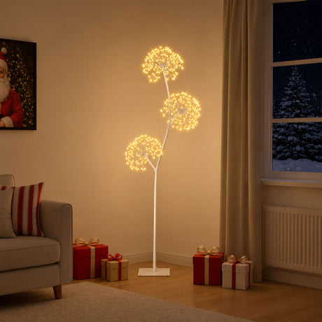 Vidaxl s-vormige led-kerstboom wit 18 x 18 x 150 cm staal 672 led's