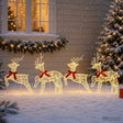 Vidaxl kerst rendier 4 st 80 led's warmwit 43 x 19 x 65 cm