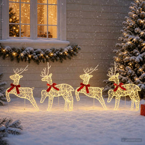 Vidaxl kerst rendier 4 st 80 led's warmwit 43 x 19 x 65 cm