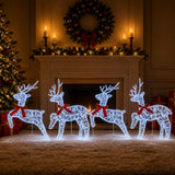 Vidaxl kerst rendier 4 st 80 led's blauw 43 x 19 x 65 cm