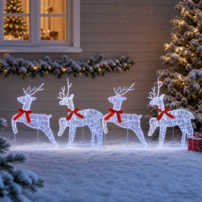 Vidaxl kerst rendier 4 st 80 led's blauw 43 x 19 x 65 cm