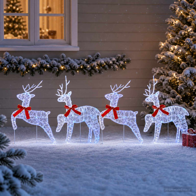 Vidaxl kerst rendier 4 st 80 led's blauw 43 x 19 x 65 cm