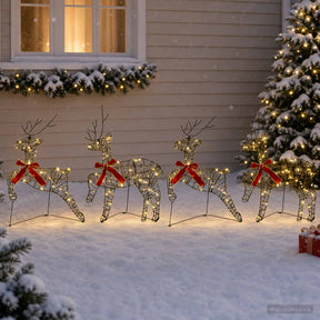 Vidaxl kerst rendier 4 st 80 led's warmwit 43 x 19 x 65 cm