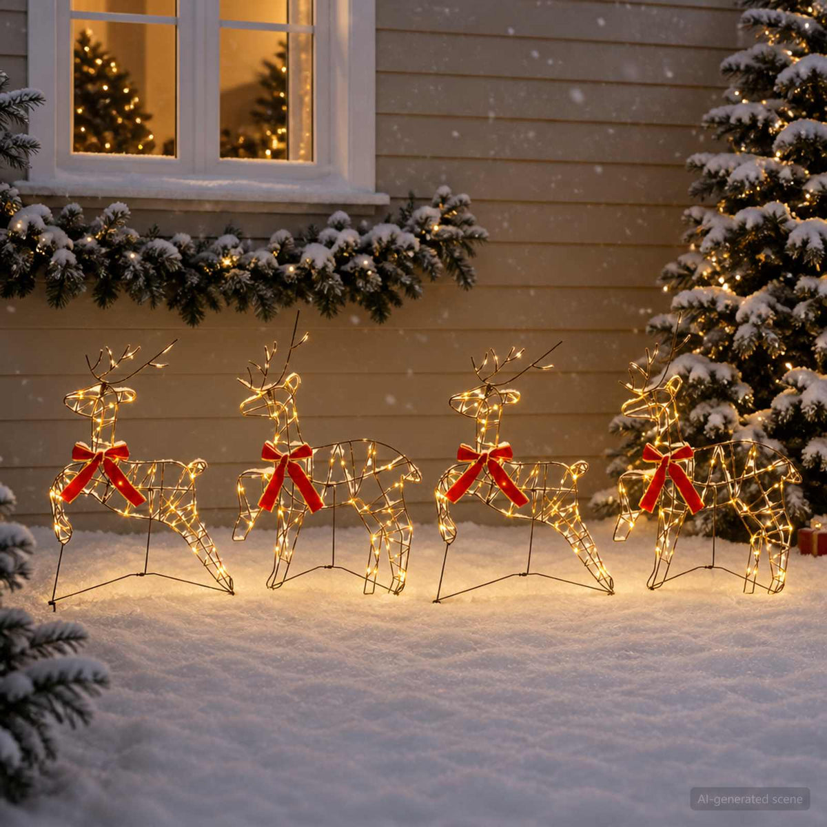 Vidaxl kerst rendier 4 st 180 led's warmwit