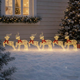 Vidaxl kerst rendier 6 st 80 led's warmwit 43 x 19 x 65 cm