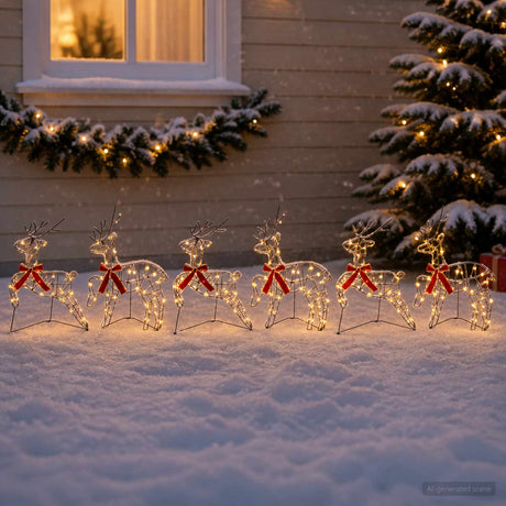 Vidaxl kerst rendier 6 st 270 led's warmwit
