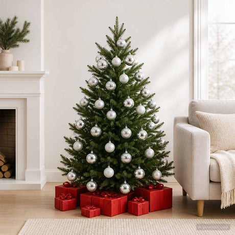 Vidaxl kerstbalset xl 15 st zilver ø 10 cm kunststof