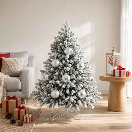 Vidaxl kerstbalset xl 9 st zilver ø 15 cm kunststof