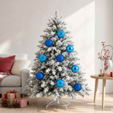 Vidaxl kerstbalset xl 9 st blauw ø 15 cm kunststof