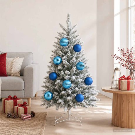 Vidaxl kerstballenset xxl 3 st blauw ø 25 cm kunststof