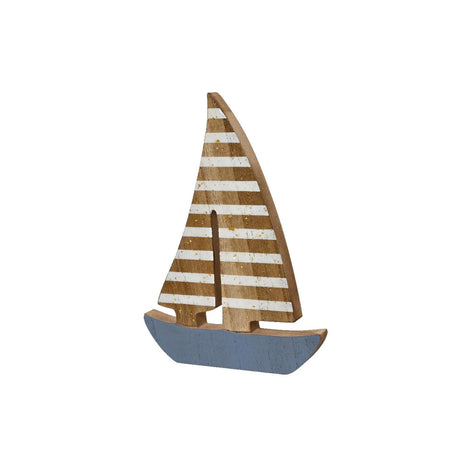 Decoris Dekoration Boot Holz 1,5x13x18cm FSC 100%