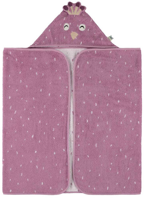 Trixie badcape - mrs. peacock - 70x130cm - 100% biologisch katoen - hooded towel - handig formaat
