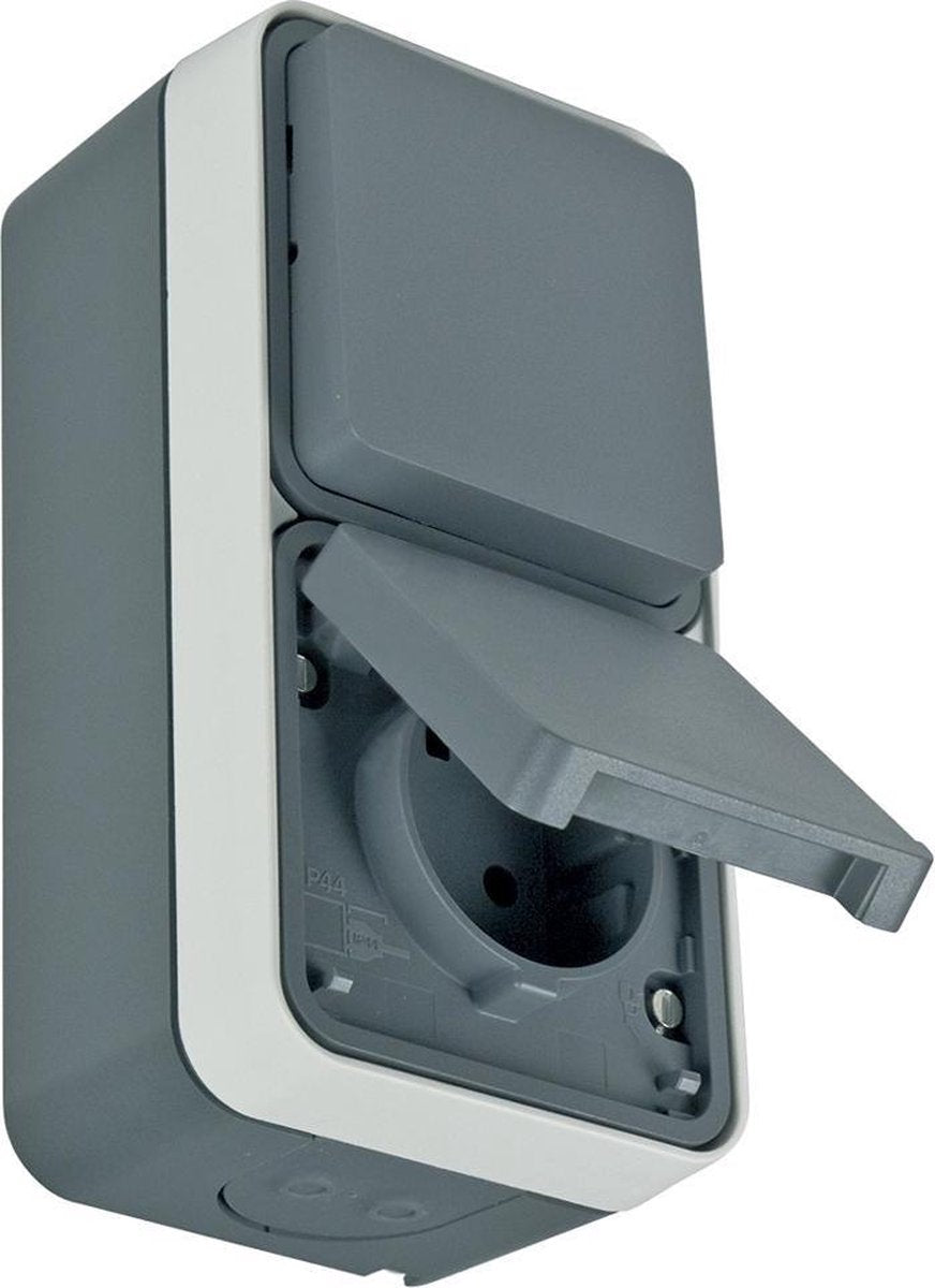 Berker W1 Typ 47803515 AP-Kombination spritzwassergeschützt IP55 | grau