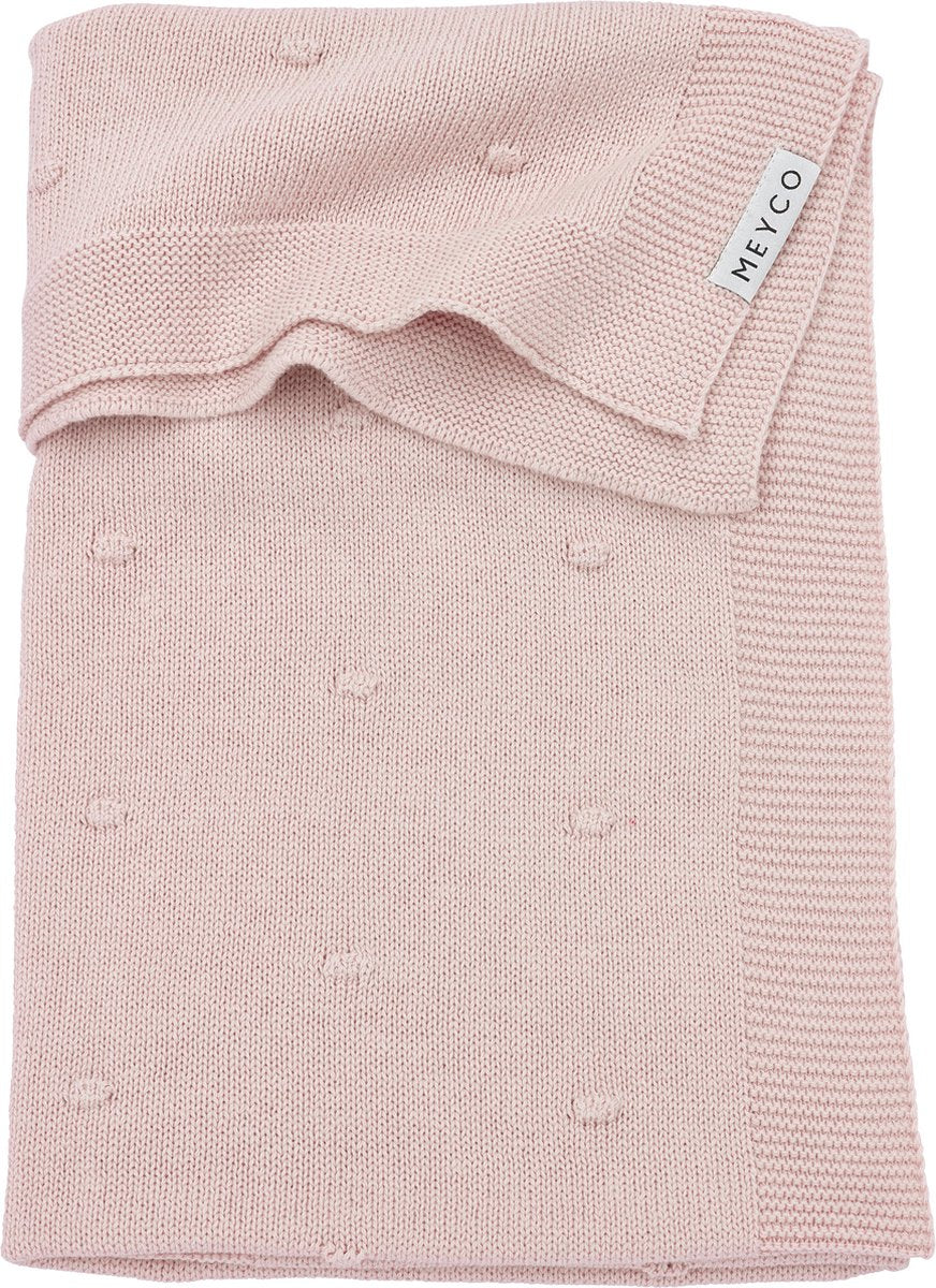 Meyco Baby-Mini-Knoten-Kinderbettdecke – zartrosa – 75 x 100 cm – 1,0 Tog