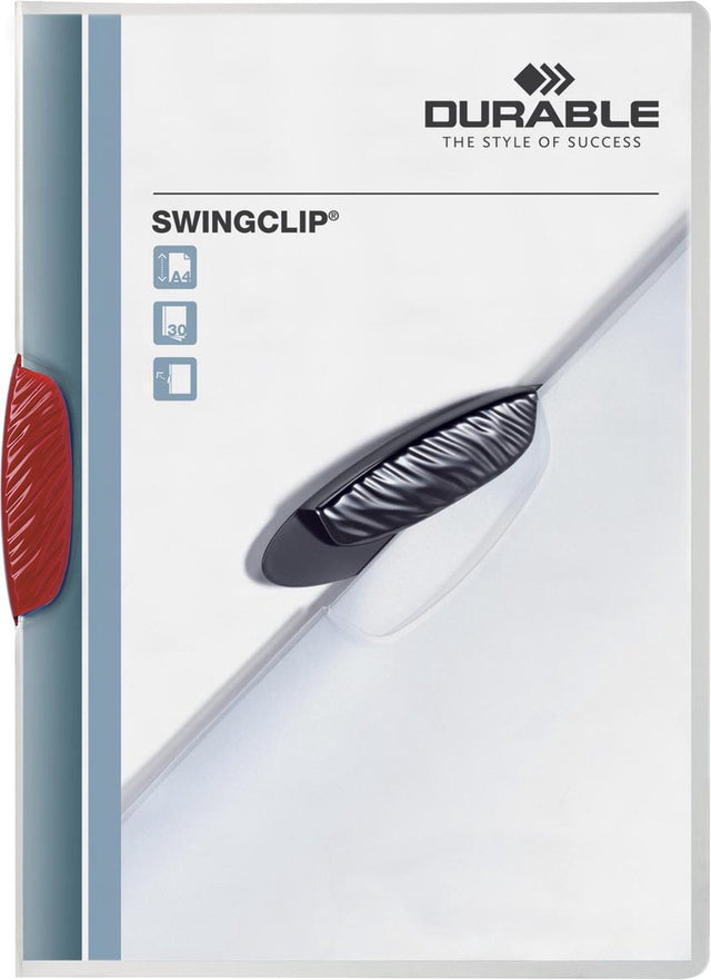 Robuster Clip-Ordner mit Swing-Clip, A4, PP, mit Clip, rot