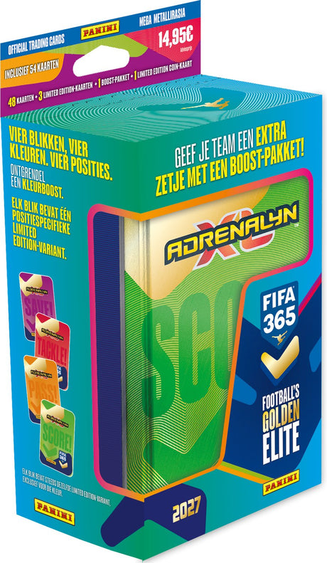 Panini tcg | adrenalyn xl fifa 365 26 27 mega tin | 53 voetbalkaarten | limited edition en coin card