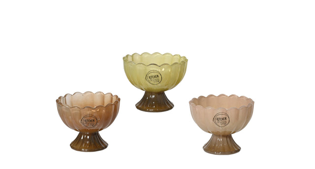Schaal glas 3 assortie 9cm x 7.1cm