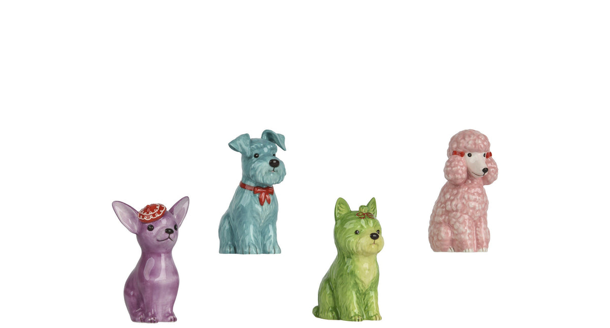 Hond dolomiet 4 assortie 8cm x 7.5cm x 12cm