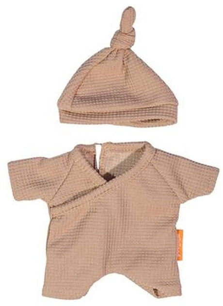Miniland Puppenpyjama mit Mütze - Puppenkleidung 21cm mehrfarbig.
