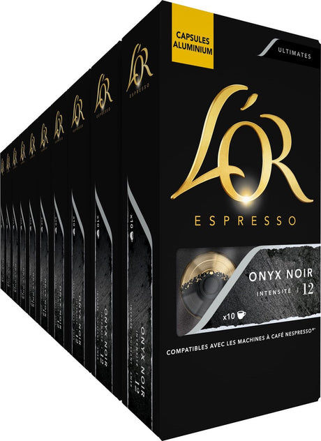 L'or Espresso Onyx Kaffeetassen – 10 x 10 Kapseln