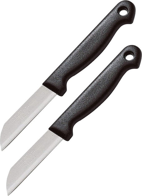 Westmark 2er Set Schälmesser, mit gerader Klinge, Klingenlänge: je 6,5 cm, Edelstahl Kunststoff, Techno, Silber Schwarz, 13512280