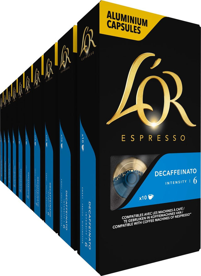 L'or Espresso Decaffeinato Kaffeetassen - Intensität 6 12 - 10 x 10 Kapseln
