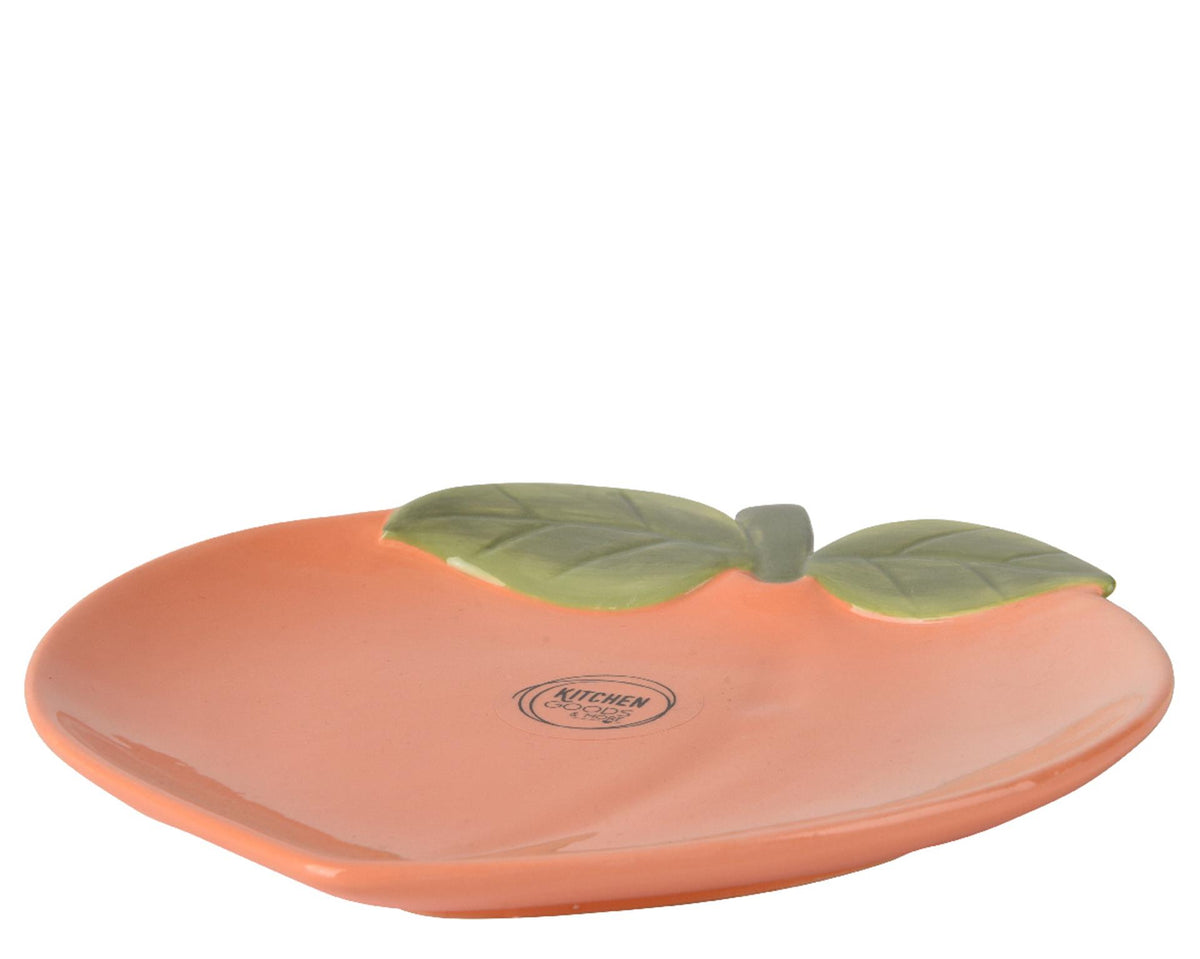 Decoris Teller Dolomit 16x16x2cm Pfirsichform