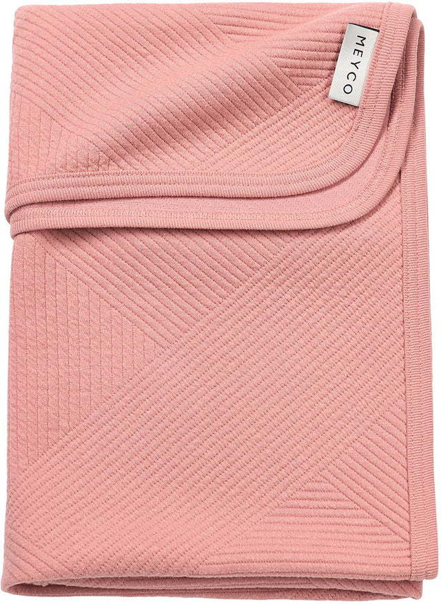 Meyco baby jacquard ledikant deken - rose - 100x150cm - 0.5 tog