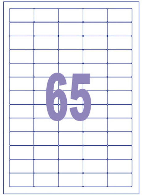 Kangaro-Etikett – Tintenstrahl-Laserkopie – 38,1 x 21,2 mm – 100 Blatt – 65 Aufkleber pro Blatt