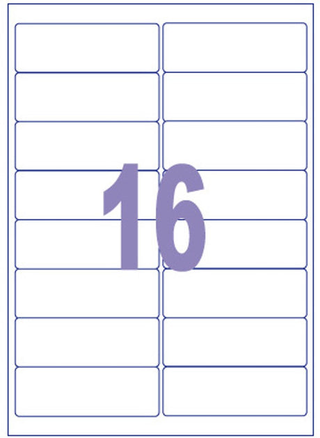 Kangaro-Etikett – Tintenstrahl-Laserkopie – 99,1 x 33,9 mm – 100 Blatt – 16 Aufkleber pro Blatt