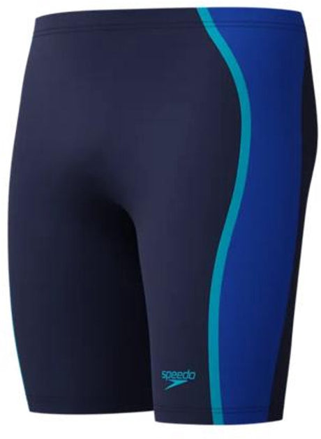 Speedo Solid Splice Jammer Herren – enge Badehose Herren – chlorbeständige Badehose Herren – Sport-Badehose Herren mit Kordelzug – Marineblau – XL