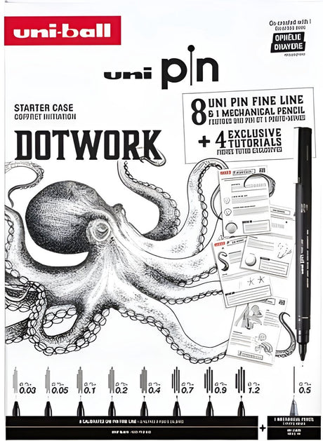 Uni-ball pin beginnerskoffer dotwork