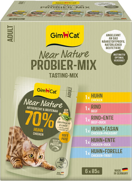 Gimcat Near Nature Mix – Katzenfutter – 6 x 85 g – Mischungsverpackung