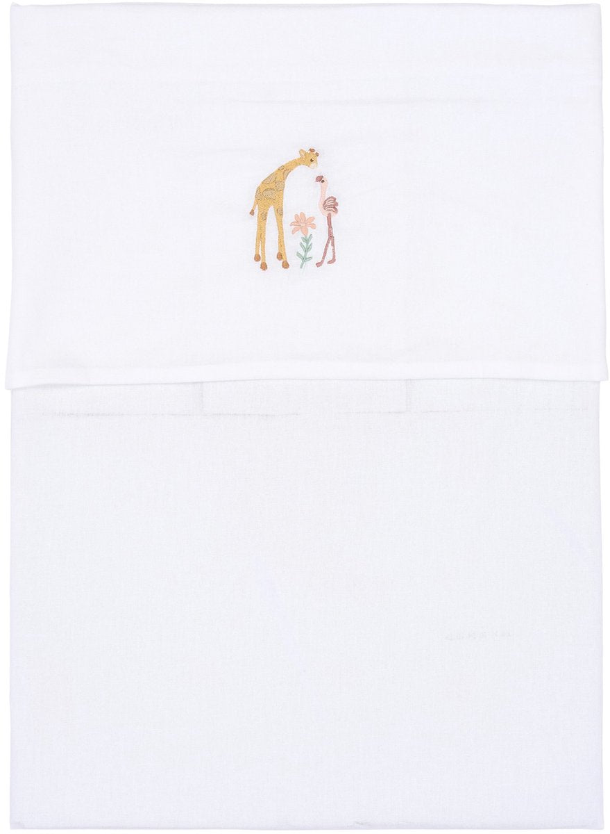 Little dutch ledikantlaken flamingo - wit
